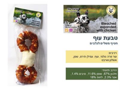 טבעת עוף 8' מלופלף M+L Golden Panda for Dogs